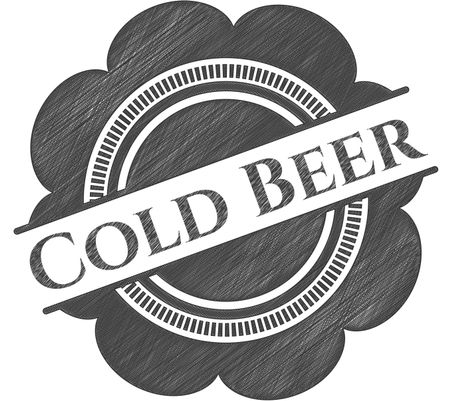 Cold Beer drawn with pencil strokes
