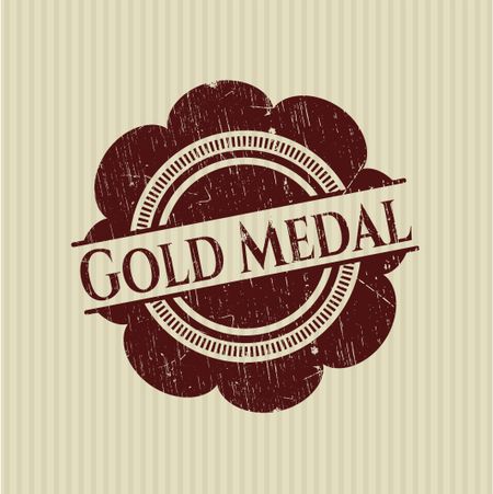 Gold Medal with rubber seal texture