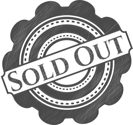 Sold Out emblem draw with pencil effect
