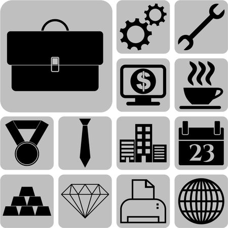 Set of 13 business icons. Universal and Standard Icons.