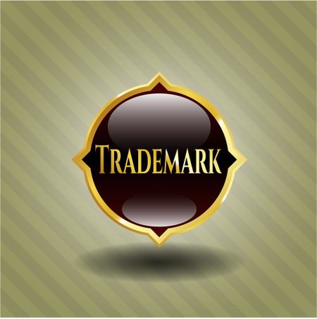 Trademark gold shiny badge