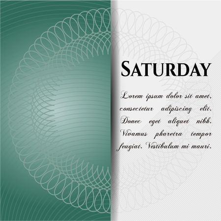 Saturday vintage style card or poster