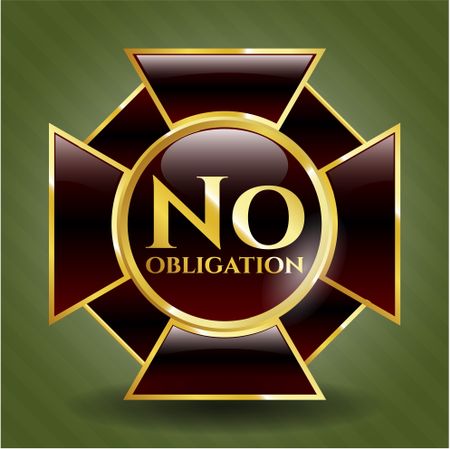No obligation golden emblem