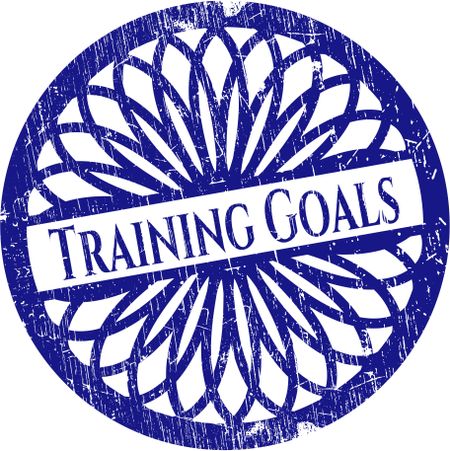 Training Goals rubber seal with grunge texture