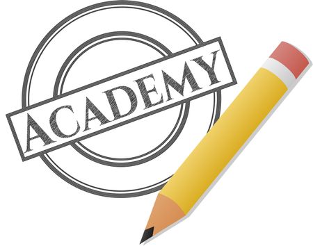Academy with pencil strokes