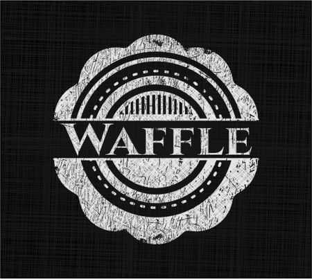 Waffle chalkboard emblem on black board