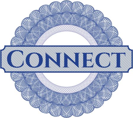 Connect written inside a money style rosette