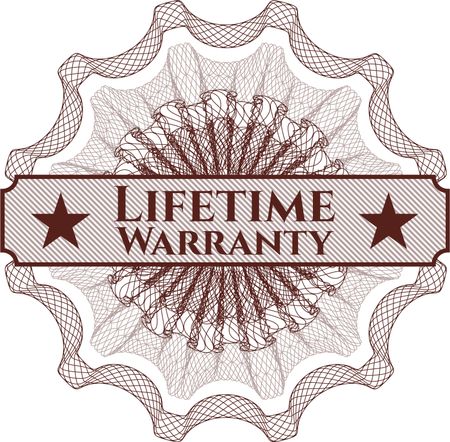 Life Time Warranty abstract linear rosette