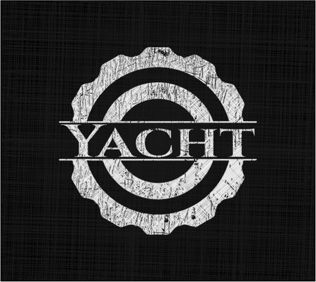 Yacht chalkboard emblem written on a blackboard