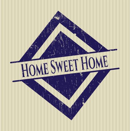 Home Sweet Home rubber stamp with grunge texture