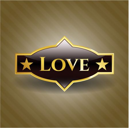 Love gold shiny emblem