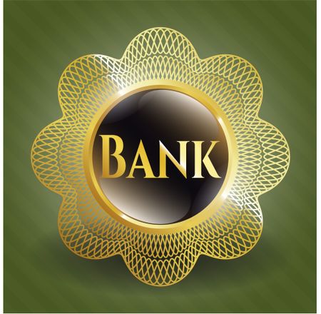 Bank golden emblem