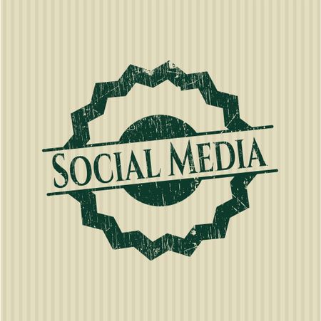 Social Media rubber grunge stamp