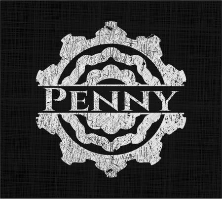 Penny on chalkboard