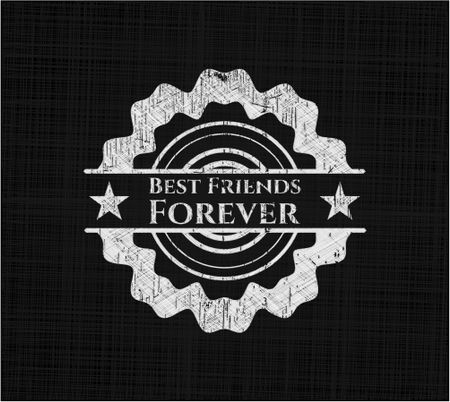 Best Friends Forever chalkboard emblem on black board