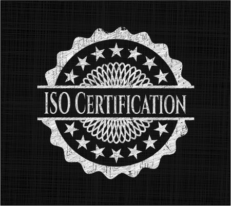 ISO Certification with chalkboard texture
