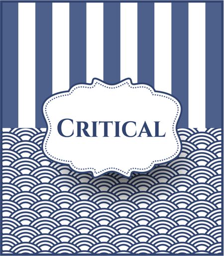 Critical poster or banner