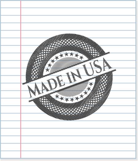 Made in USA draw with pencil effect