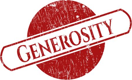 Generosity rubber grunge stamp