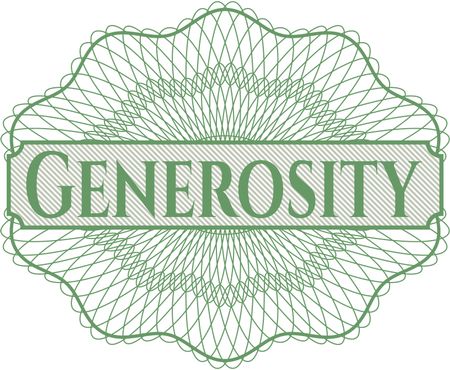 Generosity rosette or money style emblem