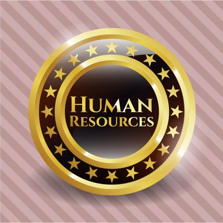 Human Resources golden badge or emblem