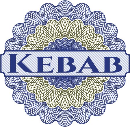 Kebab written inside rosette
