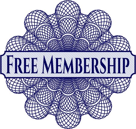 Free Membership written inside rosette