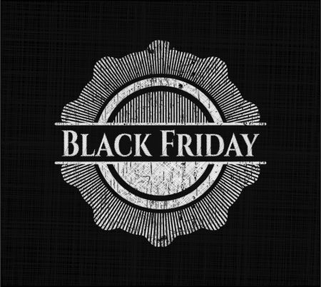 Black Friday chalk emblem, retro style, chalk or chalkboard texture