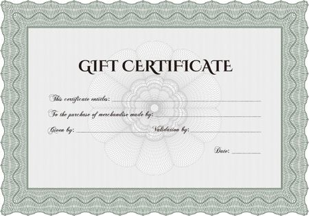 Vector Gift Certificate. With complex background. Excellent design. Customizable, Easy to edit and change colors. 