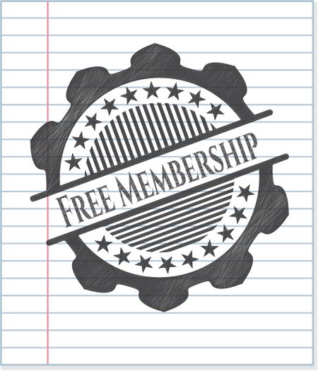 Free Membership pencil emblem