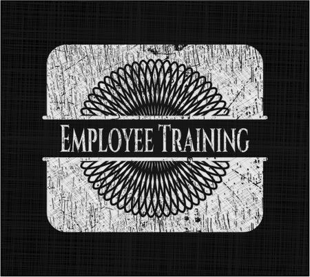 Employee Training chalk emblem, retro style, chalk or chalkboard texture