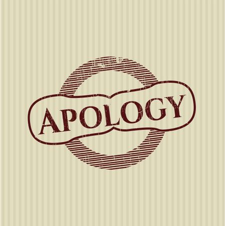 Apology rubber grunge stamp