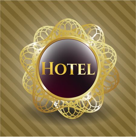 Hotel gold badge or emblem