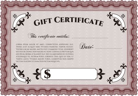 Gift certificate. Cordial design. Detailed. With background. 