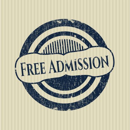 Free Admission rubber grunge texture stamp