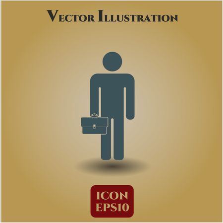 Businessman holding briefcase high quality icon