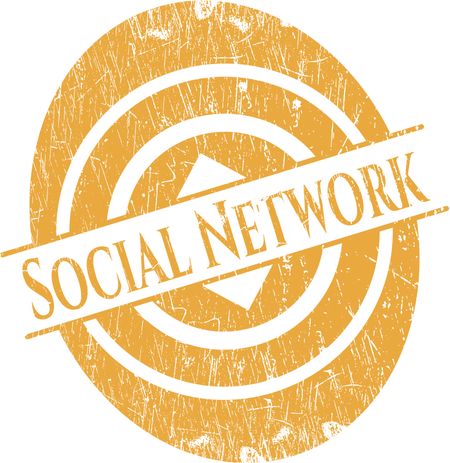 Social Network rubber grunge texture stamp