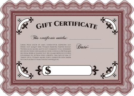 Formal Gift Certificate. Customizable, Easy to edit and change colors. Complex background. Lovely design. 