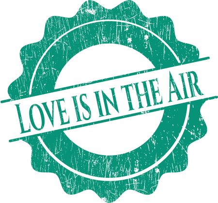 Love is in the Air rubber stamp with grunge texture