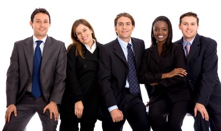 Group of business people isolated over white