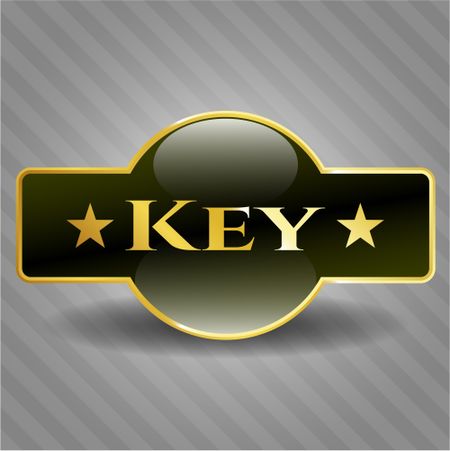 Key golden emblem or badge