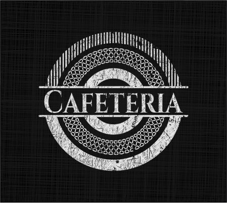 Cafeteria chalk emblem, retro style, chalk or chalkboard texture