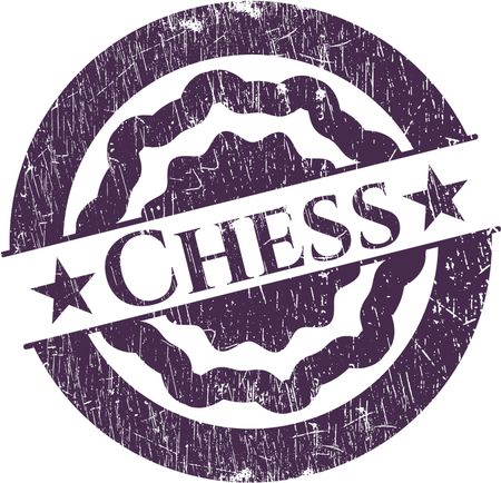 Chess rubber stamp with grunge texture