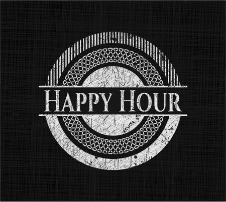 Happy Hour with chalkboard texture