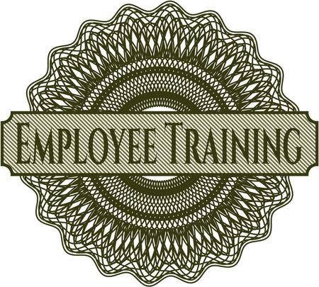 Employee Training inside money style emblem or rosette