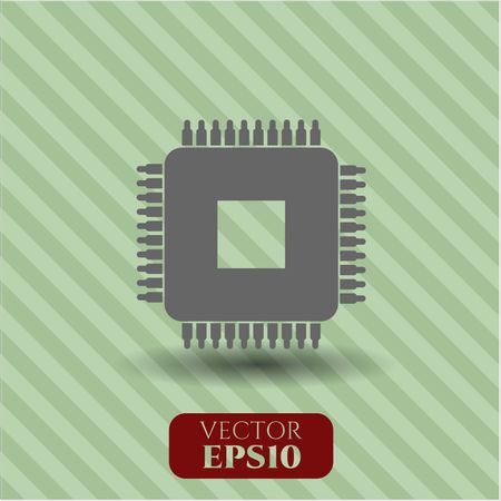 Microchip, microprocessor icon vector illustration