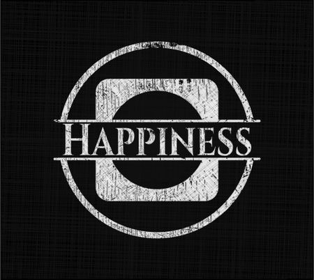 Happiness chalkboard emblem