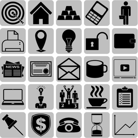 25 businessicon set. Universal and Standard Icons.