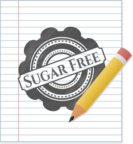 Sugar Free emblem drawn in pencil