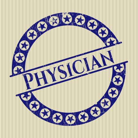 Physician rubber stamp with grunge texture